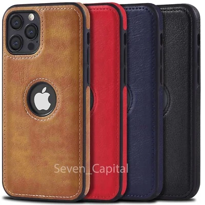 For Apple iPhone 12 12 Pro Max Shockproof Leather Case Slim Non-Slip Grip Cover - Image 1 of 4