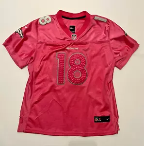 Peyton Manning Pink Nike On Field Denver Broncos Jersey - Womens: XL Bedazzled - Picture 1 of 4
