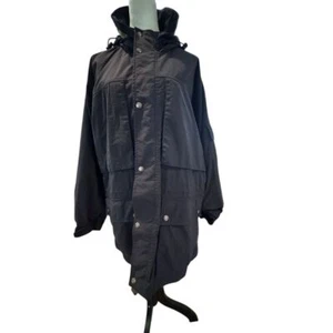 Woolrich Rugged Outdoor Black Nylon Jacket Zip Front Utility Coat Size L - Bild 1 von 20