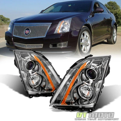 2008-2014 Cadillac CTS CT-S Headlights Headlight Left+Right Halogen Type Light - Image 1 of 4