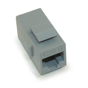 Keystone Jack Insert/Coupler Type Cat 6 RJ45 Networking  Grey - Picture 1 of 2