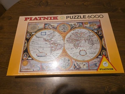 Piatnik 6000 Piece Puzzle  62 x 41.9 A NEW AND ACCVRAT MAP OF THE WORLD. sealed - Image 1 of 3