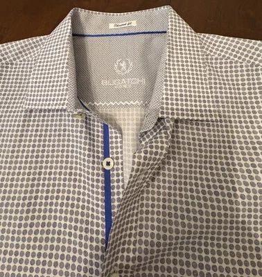 Bugatchi Men’s Shirt Shaped Fit M Medium L/S Excellent Condition Flip Cuffs - Image 1 of 4