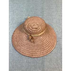 Vintage Puppenhut viktorianisch Biskuit französisch deutsch Alexander Revlon Stroh großer Rand - Bild 1 von 6