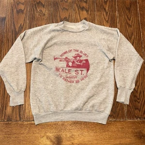 Vintage 80’s Memphis Beale Street Home of the Blues Sweatshirt Medium Lansky - Bild 1 von 7