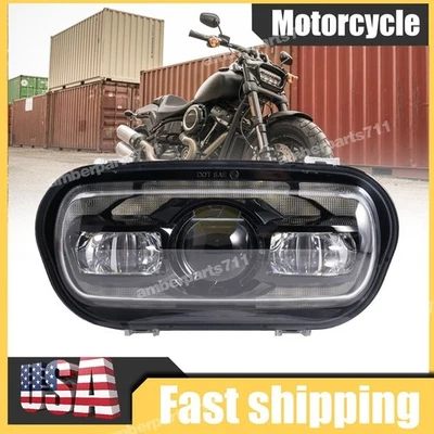 2008 - 2017 适用于 Harley Dyna Fat Bob FXDF 全新即将推出 LED 车头灯 带 Hi-Lo DRL 灯 — 第 1/4 张图片