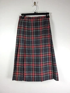 Vintage 70er Young Pendleton Midi Plissee Wickelrock Größe 9 10 kariert 100 % Wolle USA - Bild 1 von 8