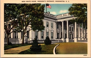Vintage Postkarte Weißes Haus Eingang des Präsidenten Washington DC - Bild 1 von 3
