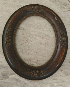 Antik Vintage verzierter Bilderrahmen oval Holz Kunst Dekor Galerie Öko UR - Bild 1 von 12