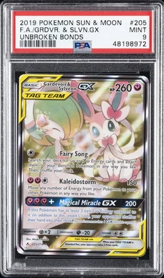 2019 POKEMON SUN & MOON UNBROKEN BONDS FULL ART/GARDEVOIR & SYLVEON GX PSA 9 - Image 1 of 2