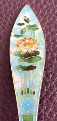 Frontenac Thousand Islands珐琅水百合5 5/8纯银纪念品勺子20克 — 第 1/4 张图片