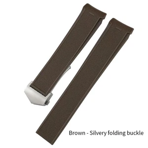 Brown 20mm 22mm Rubber Silicone Watch Band Strap for TAG Heuer Carrera Aquaracer - Picture 1 of 6