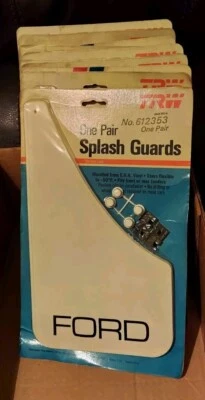 NOS TRW Service Line Custom Name Splash Guards FORD One Pair # 612353 White Foto 1 de 3