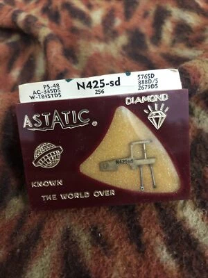 Astatic N425-sd Diamond Needle  .7 Mil 3 Euphonics Sapphire Stereo LP 78 - Image 1 of 2