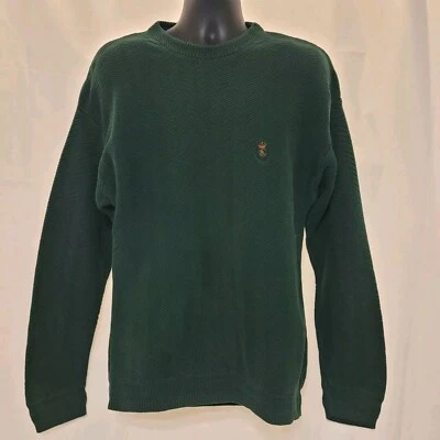 De Colección Chaps Ralph Lauren Para Hombre Verde Oscuro Enmarcado a Mano Texturizado Pullover Cresta Talla L Foto 1 de 4
