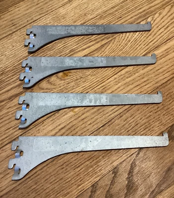 Shelf brackets, silver, 8 inch, lot of 4 - Image 1 of 2