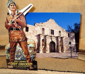 Walt Disney's Davy Crockett Fess Parker W-Alamo Mesa Exhibición Standee 10.5" - Imagen 1 de 2