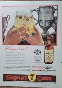Seagram's 7 Crown 1944 whisky mezclado trofeo ganador anuncio vintage - Imagen 1 de 1
