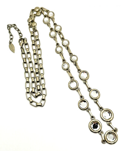 VETEMENTS Collana COLDWA CREEK tono oro satinato e cristallo accento stazione dichiarazione 36"