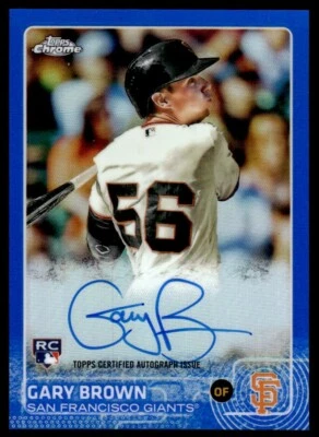 2015 Topps cromo autografiado Rookies refractores azules Gary Brown automático 140/150 Foto 1 de 2