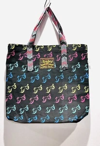 14" Cotton Eco Shopping Tote Grocery Shoulder Hand Bag Unicorn Black KB1-46 - Picture 1 of 2