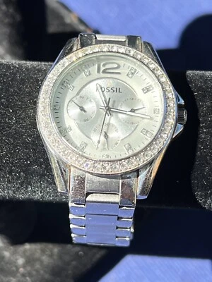 Fossil Chronograph Stainless Steel Ladies Watch ES3202 New Battery - Image 1 of 4
