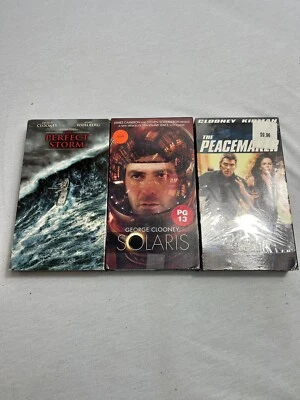 George Clooney 3 Lot VHS Tape Movies Solaris The Peacemaker The Perfect Storm - Image 1 of 4