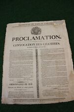 rare affiche arrestation de napoléon   proclamation du 6 mars 1815   louis XVIII