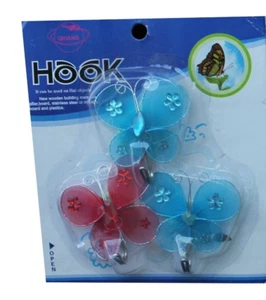 3 Multicolor Butterfly Hooks for Kids Room, Nursery Baby items Cute Decor - Picture 1 of 2