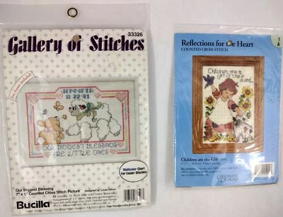 2 kits de punto de cruz contados - Los niños son el regalo - Nuestras bendiciones pequeños Foto 1 de 4