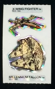 Star Wars Prisma Millennium Falcon X Wing Fighter Automaten Aufkleber 1983 - Bild 1 von 3