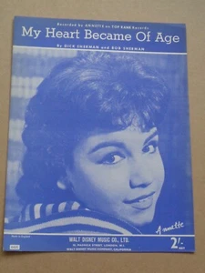 Annette (Funicello) - My Heart Became of Age sheet music (Walt Disney) - Picture 1 of 1