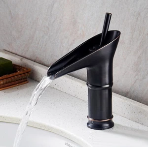 Black oil Antique Brass Waterfall Basin Faucet Bathroom Sink Mixer Tap Dnf091 - Picture 1 of 7