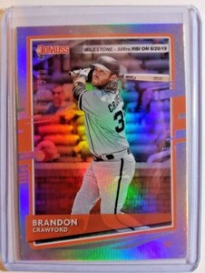 2020 DONRUSS MILESTONE STAT LINE BRANDON CRAWFORD 084/500 (m)