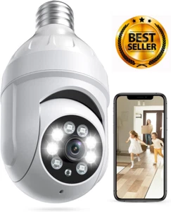Foco Camara de Seguridad Vigilancia Video 1080P WiFi con Audio Vision Nocturna - Picture 1 of 10