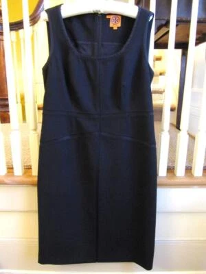 NWOT Tory Burch Little Black Tuxedo Satin Trim Wool Crepe Cocktail Dress Size 12 - Image 1 of 4