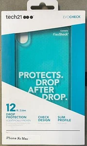 tech21 Evo Check iPhone Case Cover for Apple iPhone Xs Max - Neon Aqua - Picture 1 of 1