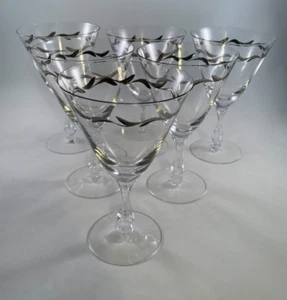 Set di 6 cristalli vintage taglio 10 oz. Calici acqua - intarsio platino - Foto 1 di 5