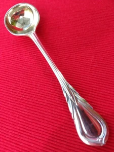 2 Mappin Webb LILY Art Nouveau Condiment Spoons C1890 quality triple silver plat - Picture 1 of 3