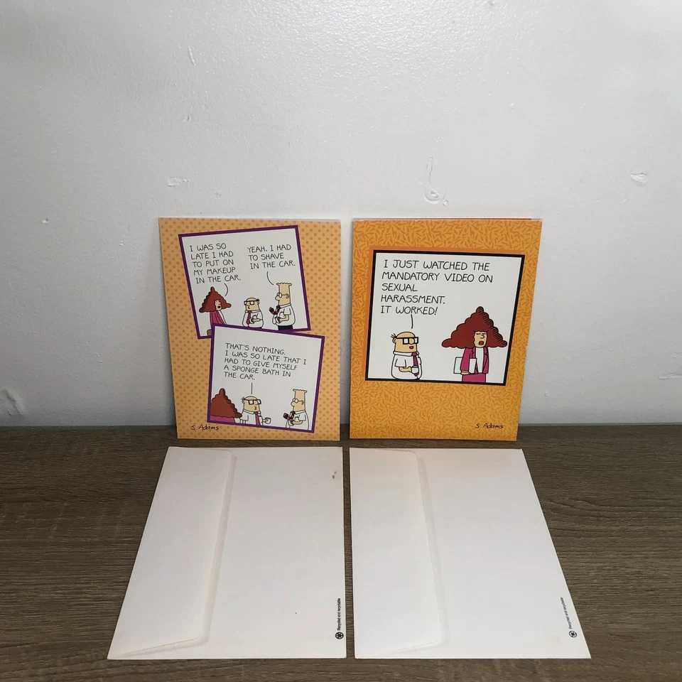 Lote de tarjetas de felicitación vintage Dilbert feliz cumpleaños 1996 sin usar con sobres 2 Foto 1 de 4