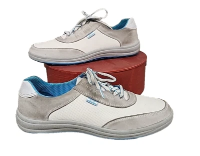 Zapatos deportivos para caminar SAS para mujer 7,5 S gris azul cuero con cordones Foto 1 de 4