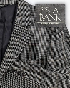 Jos. Bank Blazer Coat Sport Suit Jacket Silk Wool Blend Plaid 3 Button 42L  - Picture 1 of 14
