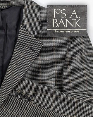 Jos. Bank Blazer Coat Sport Suit Jacket Silk Wool Blend Plaid 3 Button 42L  - Image 1 of 4