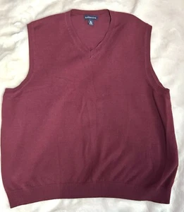 Lands End Sleeveless Sweater Vest Mens XL Soft Burgundy Tennis Prep Old Money - Picture 1 of 7