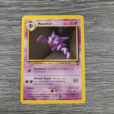 Haunter 43/130 - Uncommon - Vintage 2000 English Base Set 2 Pokemon Card LP  - Image 1 of 2
