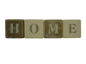 Dekoratives Set aus 4 Holzwürfeln, Teelichthalter in zweifarbigem Design - Bild 1 von 4