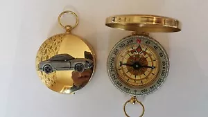 TVR Cerbera ref277 pewter effect car emblem on a Golden Compass - Picture 1 of 1