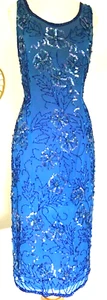 Vintage Twilight Connection blau Perlen Cocktailkleid Kleid formell 16 - Bild 1 von 8