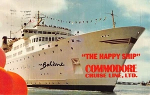 Cartolina Nave: La Nave Felice, MS Boheme, Commodore Cruise Line, anni '70 - Foto 1 di 2