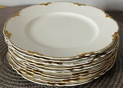 10 pratos de sobremesa vintage Johnson Bros chantilly ouro 6,25 pol. acabamento dourado feitos na Inglaterra - Imagem 1 de 4